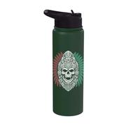 Ancient Aztec King Mexican Skull Calavera Azteca Mask Azteca Stainless Steel Insulated Water Bottle