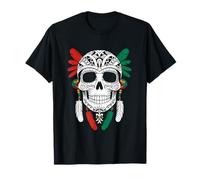 Ancient Aztec King Mexican Skull Mayas Mask Azteca Warrior T-Shirt