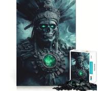 Ancient Aztec Warrior 1000 Piece Jigsaw Brain Skill Game High Precision Die Cut Fascinating Hobby for Idle Moments (38x52cm)