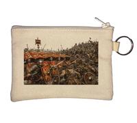 Ancient Battle Between Warriors Key Chain Coin Purse Beige