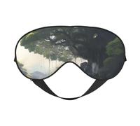 Ancient Big Tree Animal Landscape Sleep Mask for Women & Men - Double-Sided Eye Mask with Adjustable Strap, Soft Silky Feel, Light-Blocking & Breathable for Travel, Nap, Shift Work, Yoga