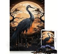 Ancient Black Stork Jigsaw Puzzle 1000 Piece for Teenagers Focus Training Peaceful Escape Tight Join Thoughtful Gift (38x52cm)