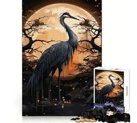 Ancient Black Stork Jigsaw Puzzles for Teenagers 1000 Pieces Memory Boost Restful Escape Fine Xmas Gift (50x75cm)