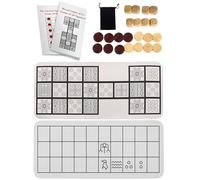 Ancient Board Game of UR & Senet - 1 Board + 8 Wooden Dice + 14 Wooden Pieces + 2 Game Instructions