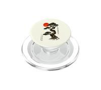 Ancient Bonsai Tree Red Sun Wabi Sabi Zen Japanese Art PopSockets PopGrip for MagSafe