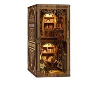 Ancient Book Collection Room DIY Puzzle Toy Kit | Miniature Bookshelf Insert 3D Wooden Puzzle for Minds and Book Lovers (Coffee, 30x19x4cm)