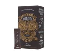 Ancient + Brave - Cacao + Collagen Sachets 15x10g - Organic Raw Cacao Hot Chocolate with Grass-Fed Hydrolysed Bovine Collagen - Blend of Organic Cocoa, Ashwagandha & Baobab - High Protein, Keto