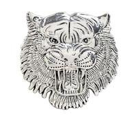 Ancient Bronze Silver Tiger Face Brooch Pin - Unisex Animal Jewelry for Men and Women(Silver)