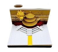 Ancient Building Calenda,3D Memo Pad,This is A Hand Torn Paper Sculpture Artwork