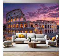 Ancient Buildings Wall Mural 250 x 180 cm Sunset at The Colosseum Non-Woven Art Print Wallpaper Mural for Walls Living Room Bedroom TV Background Boys Girls Kids Rooms Decoration