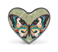Ancient Butterfly Buttons Pin Memorial Boutonniere for Wedding Groom Bride, Customize Lapel Heart Pin for Christmas, Men Women Costume Decorative Fashionable Brooches