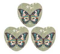 Ancient Butterfly Car Air Freshener, 3 Pcs Love form Hanging Air Freshener Cards, Long Lasting Fragrance Scented Cards for Car, Home, Office Black-style