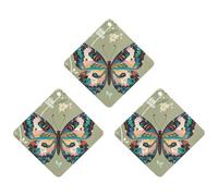 Ancient Butterfly Car Air Freshener, 3 Pcs Rhombus Hanging Air Freshener Cards, Long Lasting Fragrance Scented Cards for Car, Home, Office Gray-style