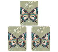 Ancient Butterfly Car Air Freshener, 3 Pcs Square Hanging Air Freshener Cards, Long Lasting Fragrance Scented Cards for Car, Home, Office Black-style