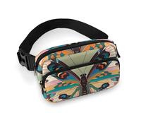 Ancient Butterfly Fanny Pack with Multiple Pockets, Personalized Waist Bag with Zipper, Multifunctional Bum Bags for Travel, Belt Bag with Adjustable Strap, Crossbody Bags