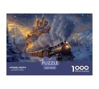 Ancient Castle-A Steam Train Jigsaw Puzzle Waterproof 1000 Piece for Adults Challenging And Brainteasing Challenging Puzzle Games