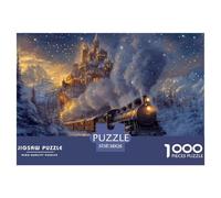 Ancient Castle-A Steam Train Jigsaw Puzzle Waterproof 1000 Piece for Adults Gifts Colourful Educational Games