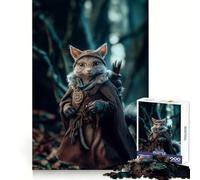 Ancient Cat in A Forest 1000 Pieces Jigsaws Adults Puzzles Gifts Intellect Fun Soothing Hobby Exact Edges Memorable Gift (38x26cm)