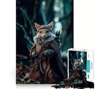 Ancient Cat in A Forest Adults 1000 Pieces Puzzle Mental Focus Game Premium Laser Cut Quality Family Fun Night Activity (50x75cm)