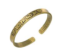 Ancient Charm Adjustable Buddhist Chant Bangle with Sacred Design