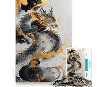 Ancient Chinese Dragon 1000 Piece Jigsaws for Adults Brain Sharp Game Smooth Burr Free Surface Fascinating Hobby for Idle Moments (38x26cm)