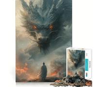 Ancient Chinese Dragon Jigsaw Puzzle 1000 Logic Thinking Play Expert Cutting Craftsmanship Quiet Time Mind Exercise at Home (38x52cm)