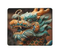 Ancient Chinese Dragon Mouse Pad with Stitched Edge, Comfortable Mouse Pads with Non-Slip Rubber Base Gaming Mouse Mat Washable Mousepads Computers Laptop Desk Accessories for Office 7 x 8.6 in