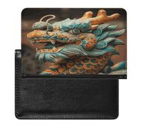 Ancient Chinese Dragon Passport Holder for Women Men PU Leather Passport Travel Wallet Fashion Passport Book Holder Waterproof Passport Cover Case Travel Document Organizer