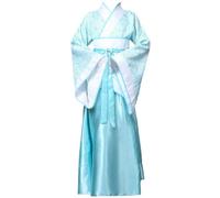Ancient Chinese Dress for Girls Ancient Chinese Style Traditional Costume Long Sleeve Hanfu Dresses for Chorus Dance Costume Light Blue