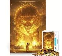 Ancient Chinese Lion King 1000 Piece Jigsaws for Adults Think Training Play Tight Lock No Loose Pieces Unique Gift for Stress Relief (38x26cm)