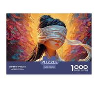 Ancient Chinese Style Girl 1000 Pcs Premium Cardstock Puzzle Blindfolded Maiden Unique Challenging Educational Toys Puzzles As Home Decoration70x50cm/1000pcs