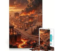 Ancient City Ablaze Jigsaw Puzzles for Teenagers 1000 Mental Fun Game Clean Seamless Connection Engaging Way to Pass Free Hours (50x75cm)