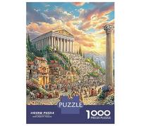 Ancient City Scene 1000 Piece Premium Cardboard Ancient Greek City Jigsaw, Educational Challenge Adults, Stress Relief, Gift & Family Game Night 38x26cm/1000pcs