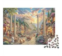 Ancient City Scene Colourful Path in Tropical Landscape 1000 Pcs Puzzle Adults Beautifully Illustrated Unique Home Activity 52x38cm/1000pcs