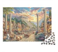 Ancient City Scene Historic Ruin Print Puzzle 1000 Pieces Sturdy Cardboard Impossible Hard Challenging Decompression Relaxation Creativity Gift Giving 38x26cm/1000pcs