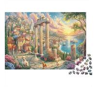 Ancient Cityscape Sustainable Jigsaw Puzzle 1000 Pieces Ancient Columns by Water for Adults & Kids | Recycled Paper Gift 38x26cm/1000pcs