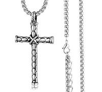 Ancient Color Metal Cross Pattern Pendants Necklaces For Men Link Chain Jewelry Color