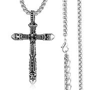Ancient Color Metal Cross Pattern Pendants Necklaces For Men Link Chain Jewelry Color