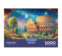 Ancient Colosseum Under Starry Sky, Lush Nature 1000-Piece Jigsaw Puzzle Fantasy Architecture Classic Educational Game for Family Puzzle Time 52x38cm/1000pcs