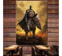 Ancient Combat Legion Wall Art Posters and Prints Wall Hanging Military Art Christ Jesus Knights Templar Armor Banners Flag Canvas Painting Background Wall Decor Tapestry,38X57 inches