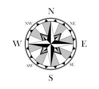 Ancient Compass Signs Engraving Decals 42x42.8cm It Won't Fall Off Black