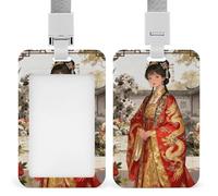 Ancient Costume Badge Holder with Lanyards Retractable Vertical Plastic Id Badge Holder Name Key Card Holders Case for Teacher Nurse Doctor Office Gift for Coworkers