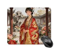 Ancient Costume Mouse Pad Cute Square Mouse Mat Leather Non-Slip Rubber Base Mousepad Waterproof Computer Mouses Pad for Laptop Wireless Mouses Keyboard Home Office 25 * 30cm