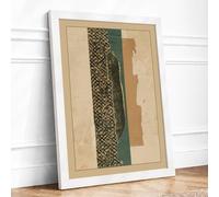 Ancient Crocodile Vintage Framed Wall Art Print A2 (59.4×42cm) White, Wall Decor for Living Room, Bedroom, Office & Home, Ready to Hang, Art Gift