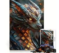 Ancient Cyberwood Dragon Jigsaw 1000 Pieces for Adults Cognitive Recall Peaceful Escape Sharp Cut Seasonal Gift (50x75cm)