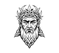 Ancient dagda god in Vintage Style Engraving Stickers 57.6x81.8cm Do not Damage The Wall Surface Black