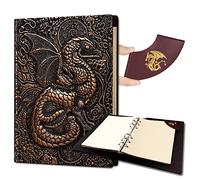 Ancient Deer 3D Dragon DND Notebook,Unique 400 Page Book Set.Leather Vintage Journal for Dungeons and Dragons RPG Player Antique Notepad Travel Journal DM & Players d&d accessories gifts