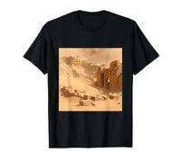 Ancient Desert Ruins Buried in Sand Landscape Artwork T-Shirt