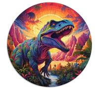 Ancient Dinosaurs Jigsaw Puzzles for Adults 1000 Piece Round Jigsaw Puzzle 1000 Pieces Family Activity, Brain Teaser, Home Decor, (67.5x67.5cm)