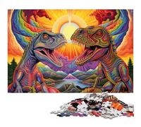 Ancient Dinosaurs JigsawPuzzle 1000 Pieces for Adults Challenging Puzzles Brain Teaser, Adult Game, Family Interactive Activity 50x75CM/19.68x29.52inch
